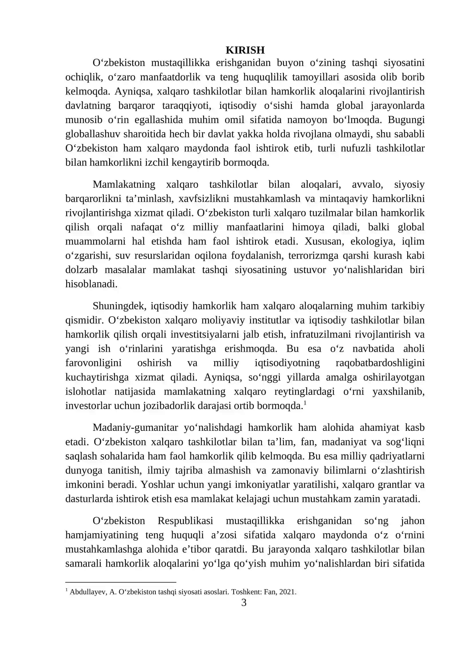 O‘zbekistonning xalqaro tashkilotlar bilan hamkorlik aloqalari 3