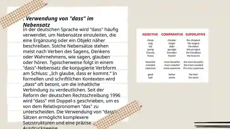 Verwendung von "dass" im Nebensatz 3