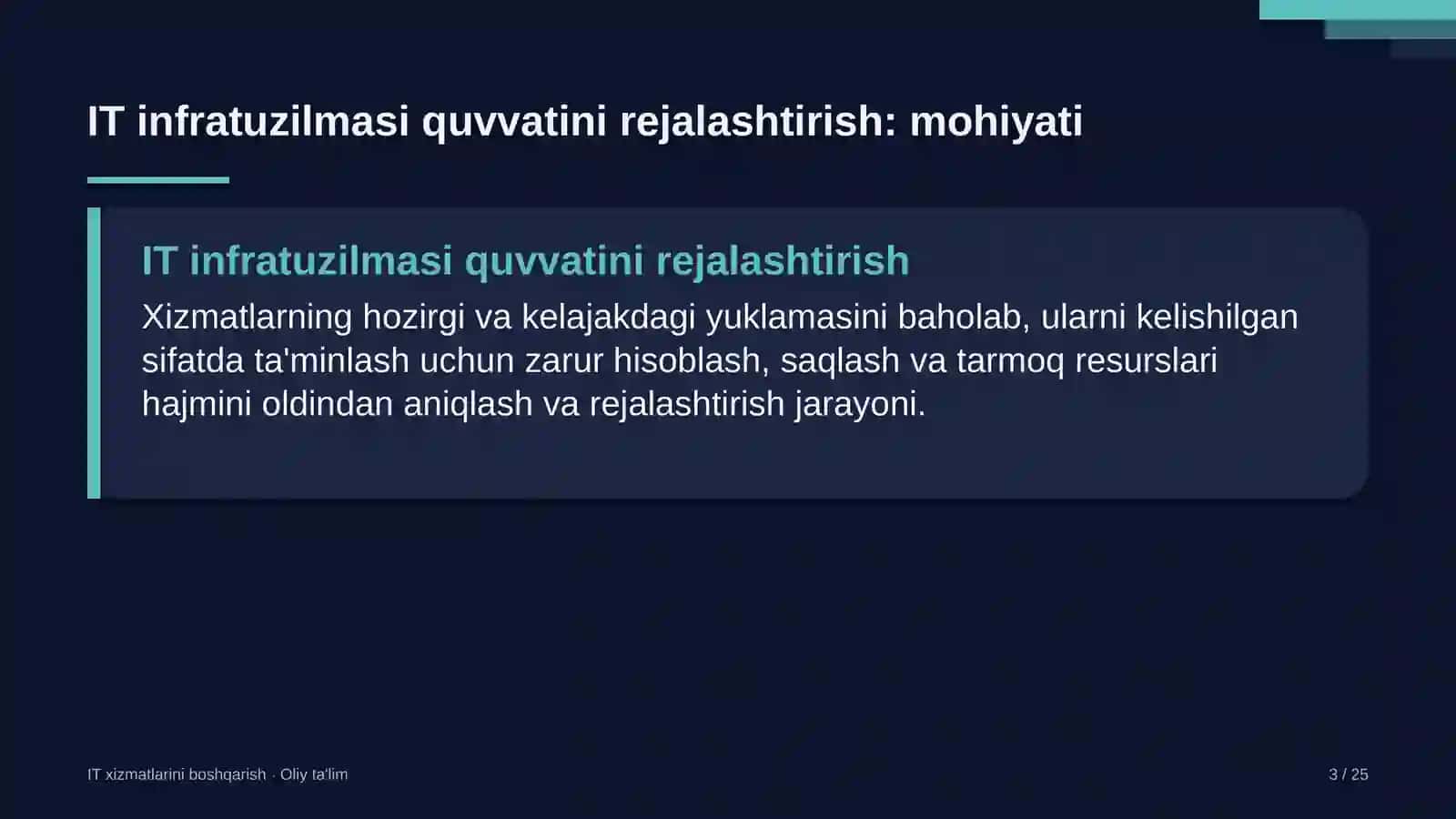 Yuqumli kasalliklar shifoxonalarida axborot texnologiyalari infratuzilmasi quvvatini rejalashtirish 3