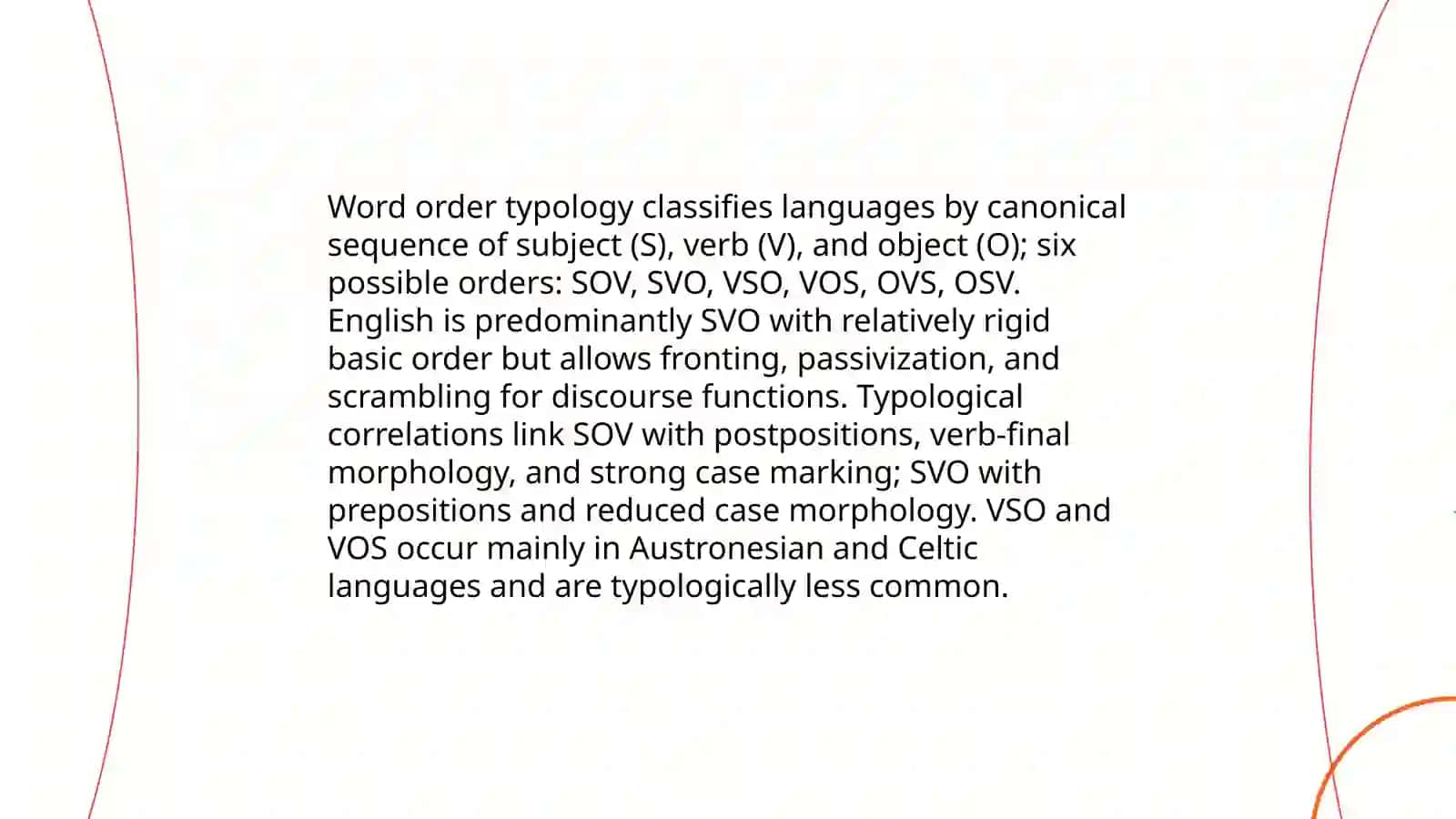 Syntactic typology 3