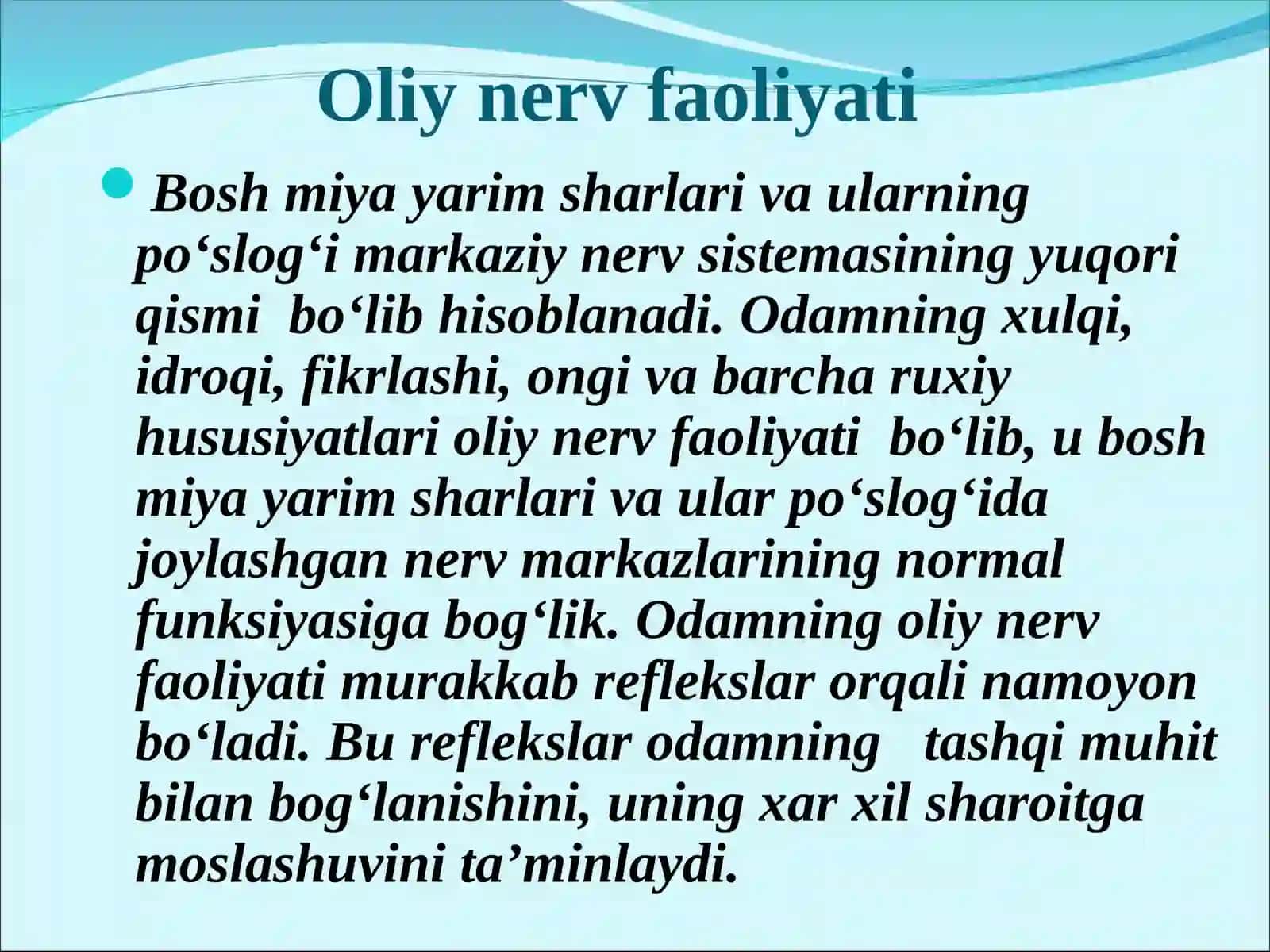 Oliy nerv faoliyati 3