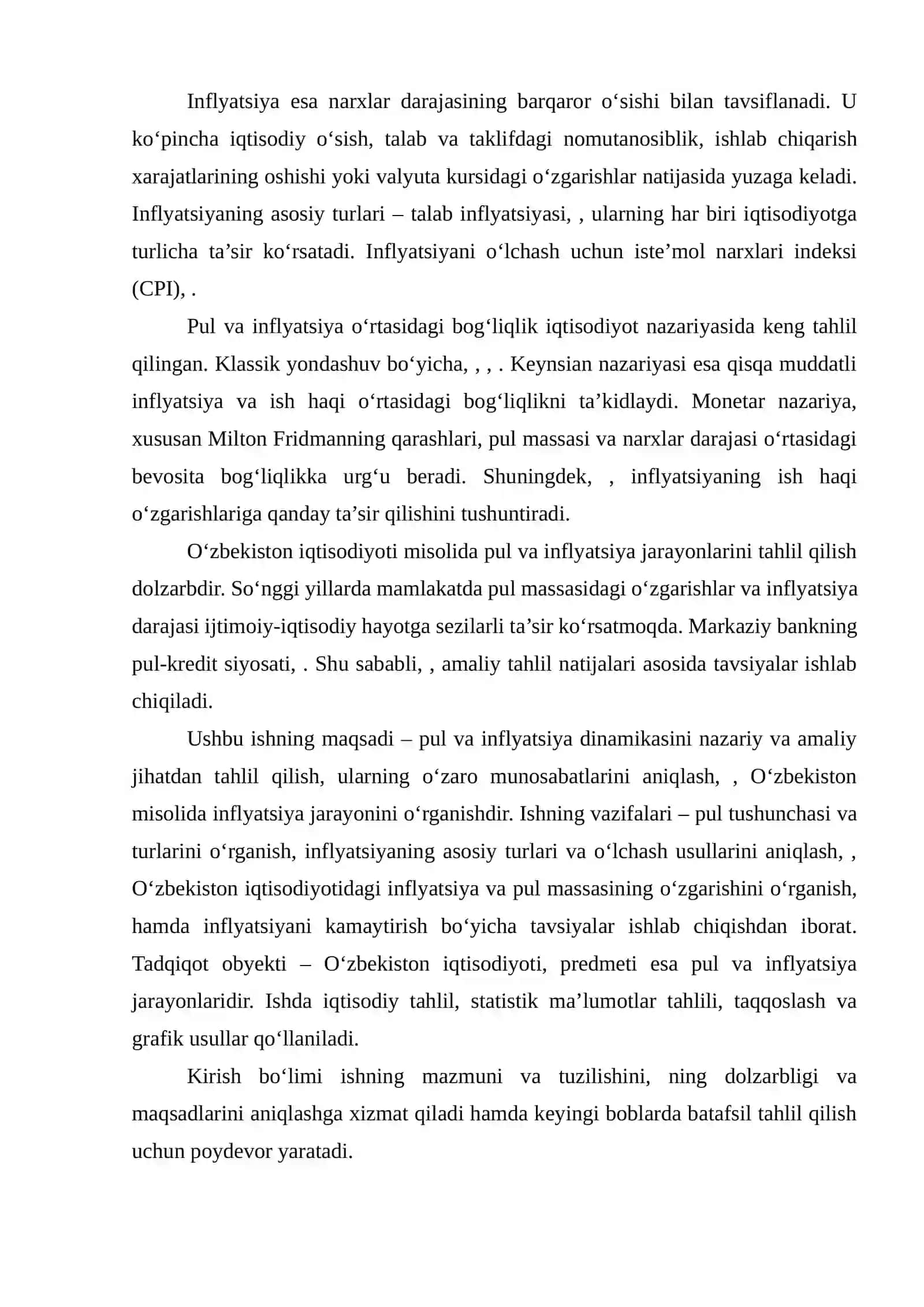 Pul va inflyatsiya nazariyasi 3