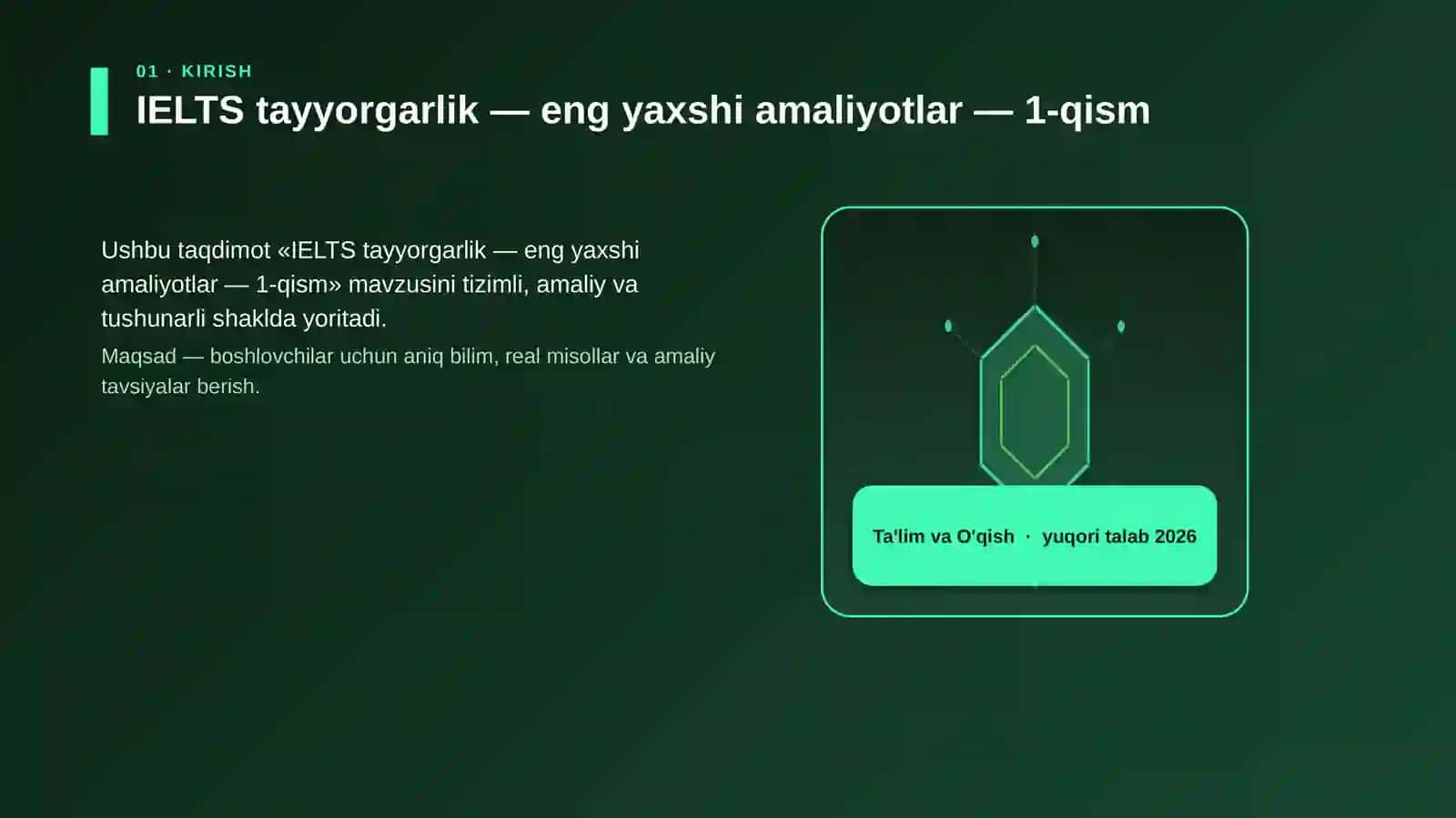 IELTS tayyorgarlik — eng yaxshi amaliyotlar — 1-qism 3