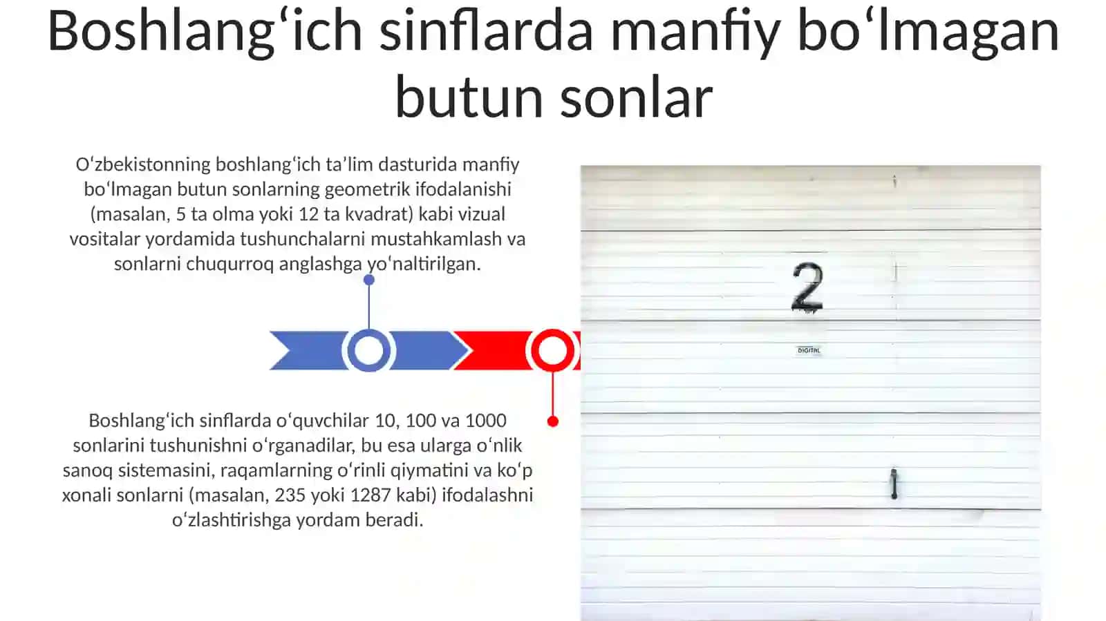 Boshlangʻich sinflarda 10,100,1000 va koʻp xonali sonlar ustida nomanfiy butun sonlar 3