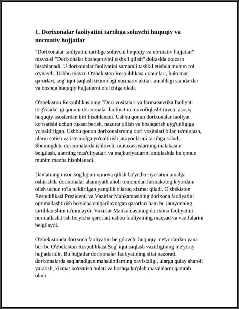 Dorixonalar boshqaruvini tashkil qilish 3