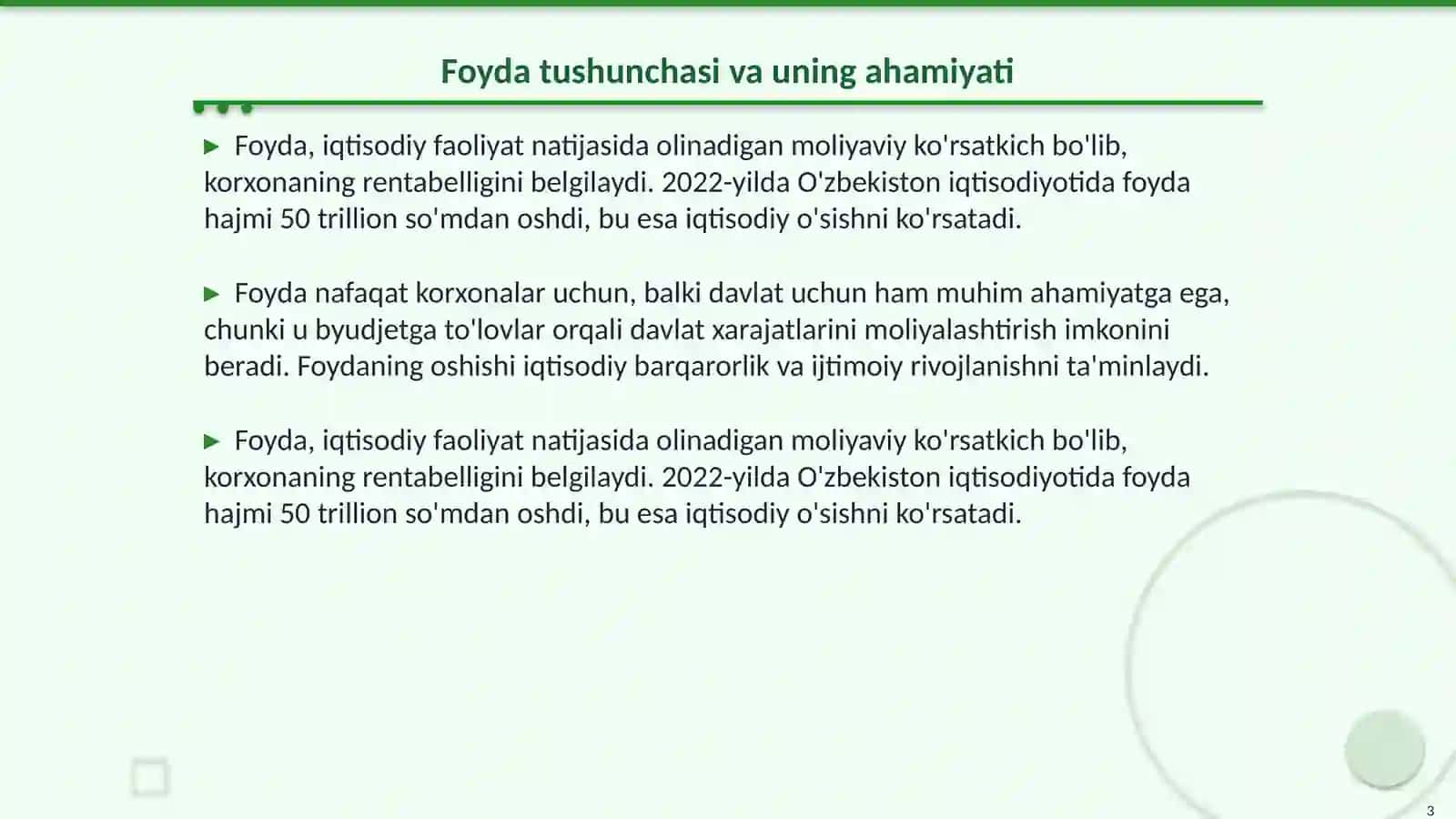 Foyda shakillanishi va taqsimlanishi 3