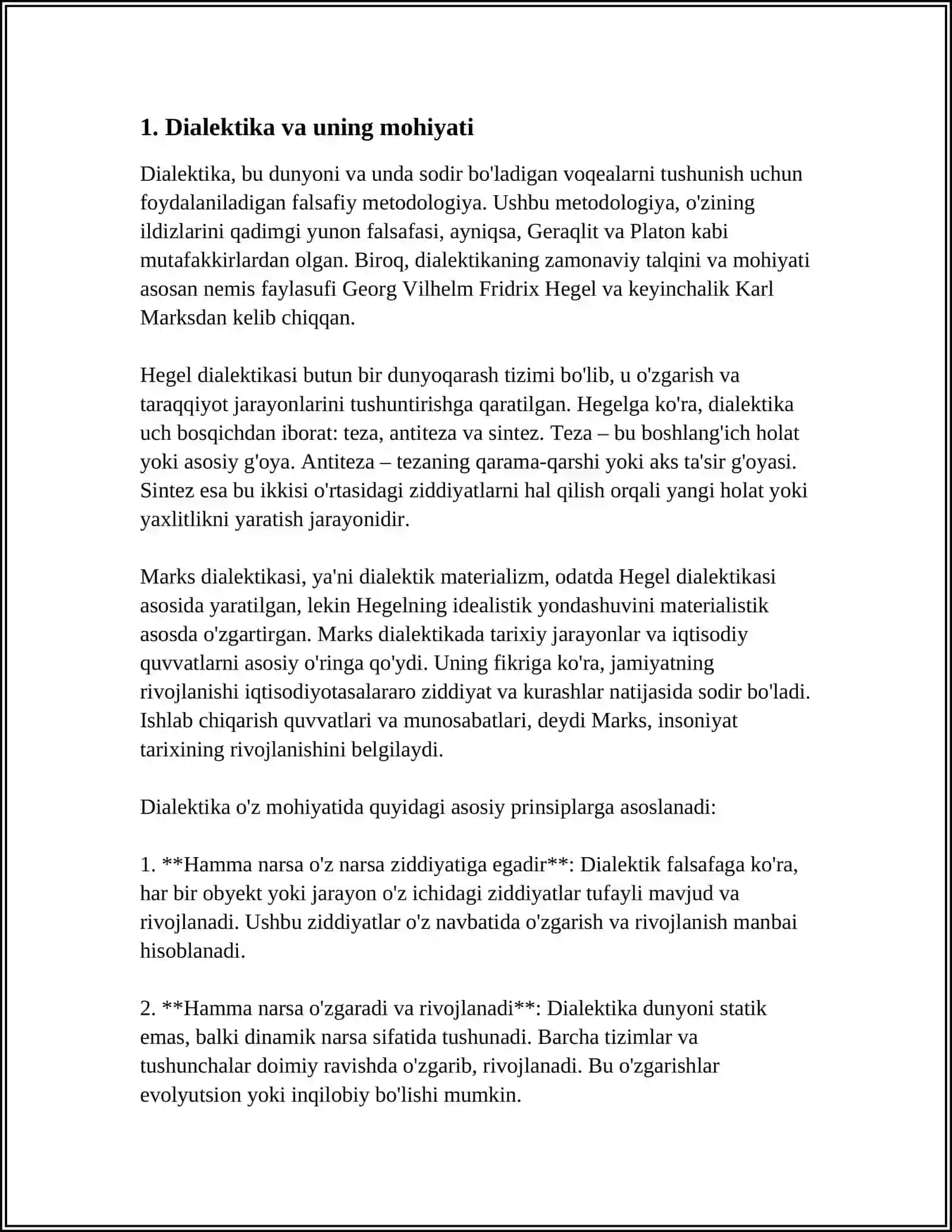 MUSTAQIL ISH Mavzu: DIALEKTIKA ELEMENTLARI 3