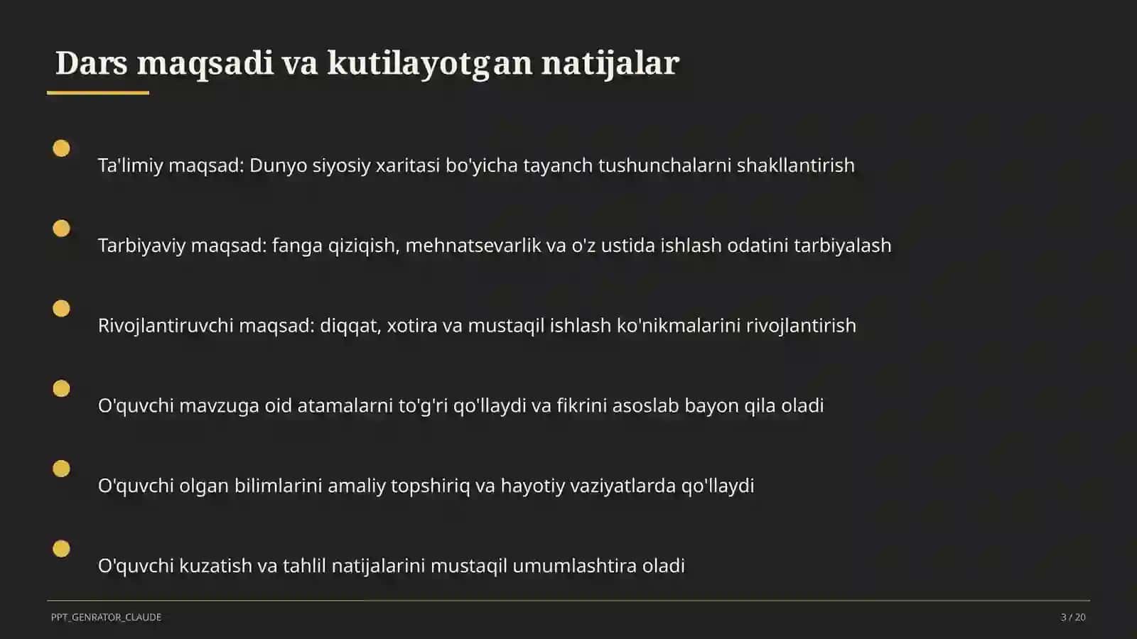 Dunyo siyosiy xaritasi (10-sinf) 3