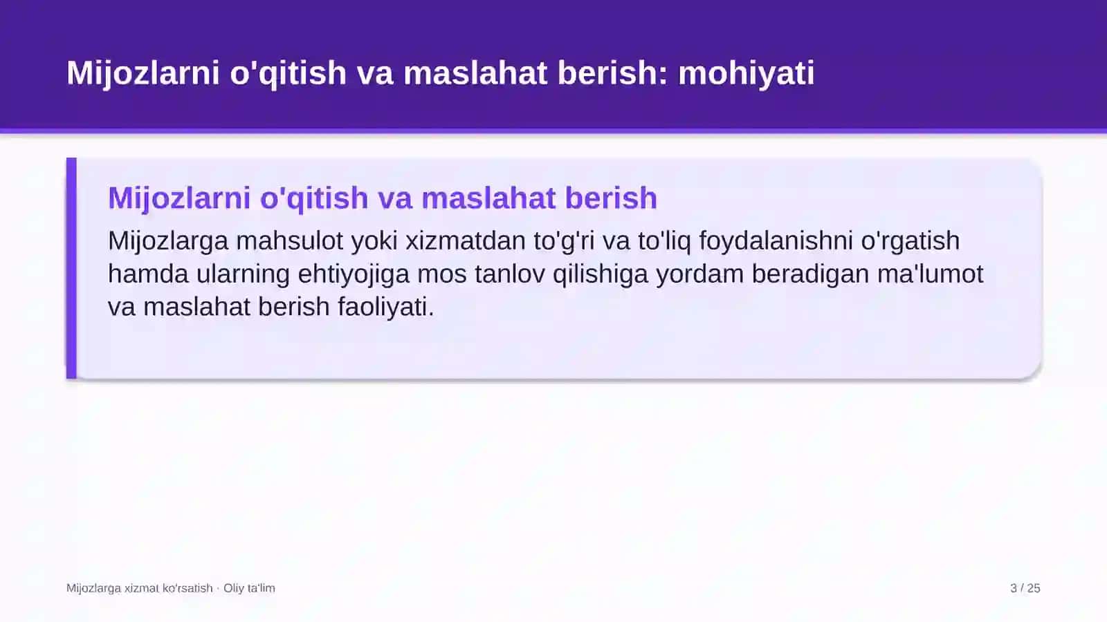 Yog'-moy sanoatida mijozlarni o'qitish va maslahat berish 3