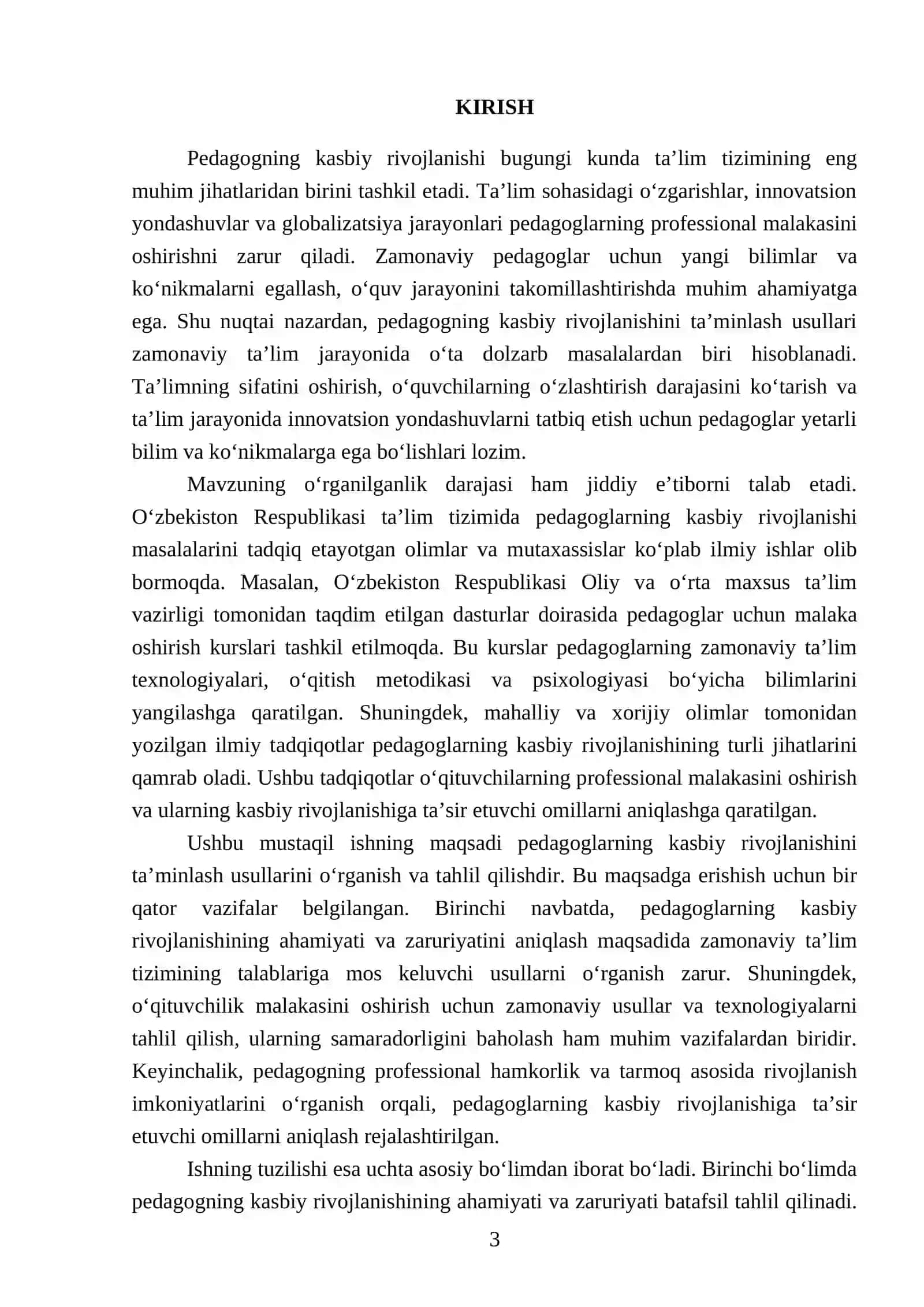 Pedagogning kasbiy rivojlanishini taʼminlash usullari 3