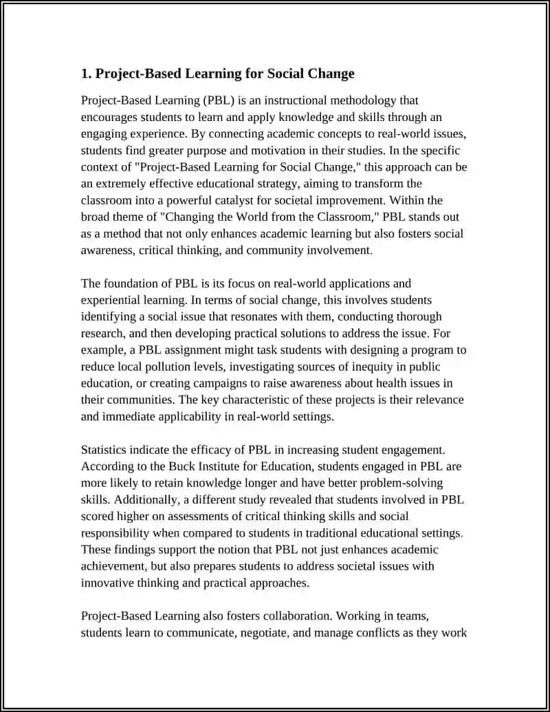 Project-Based Learning for Social Change 3