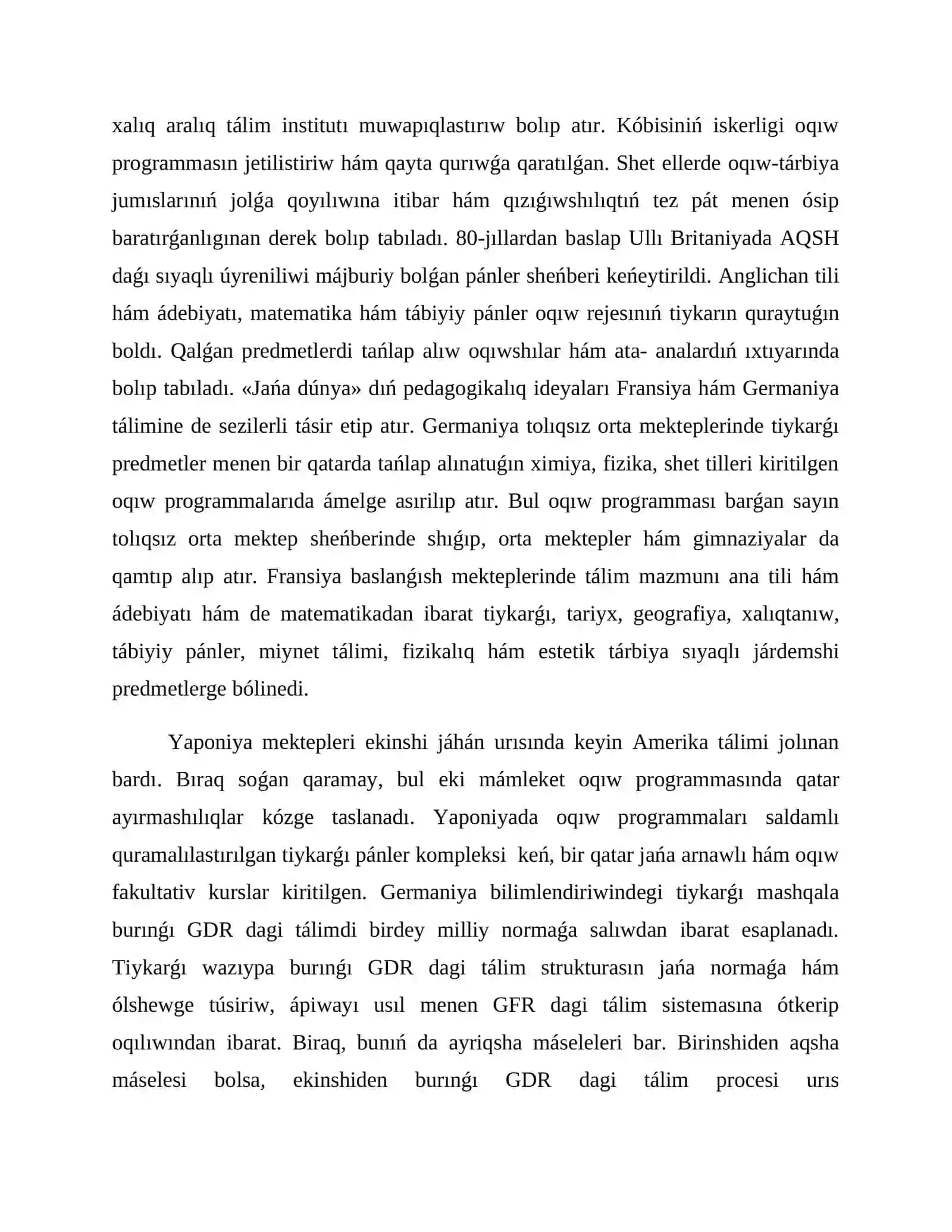 Ekonomikalıq rawajlanǵan mámleketlerdıń tálim sisteması 3
