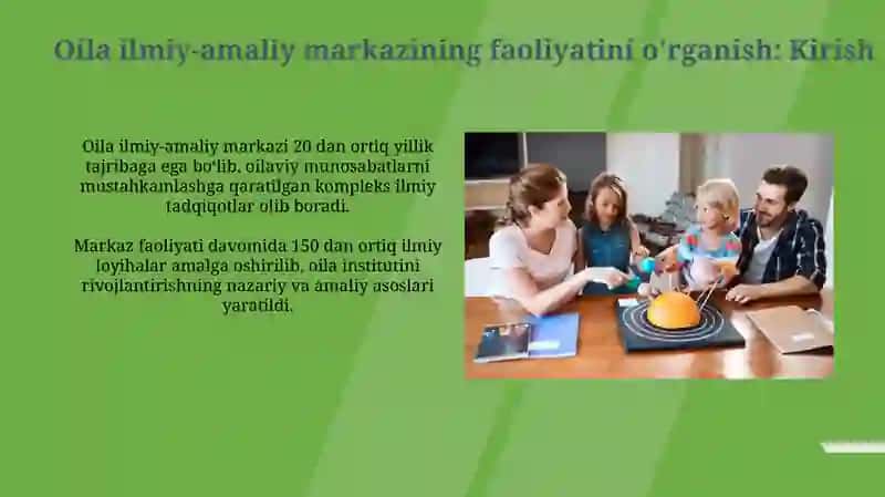 Oilaviy ilmiy-amaliy markazi faoliyatini órganish va ahamiyatini yoritish 3