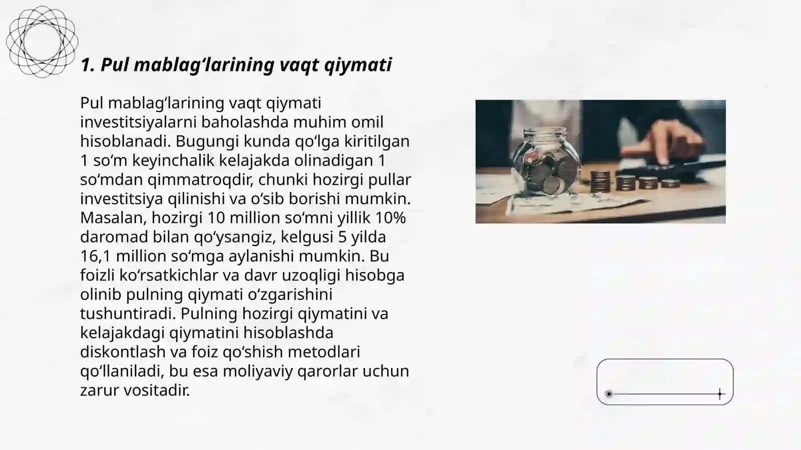 Pul mablag‘larining vaqt bo‘yicha qiymati kontseptsiyasi 3