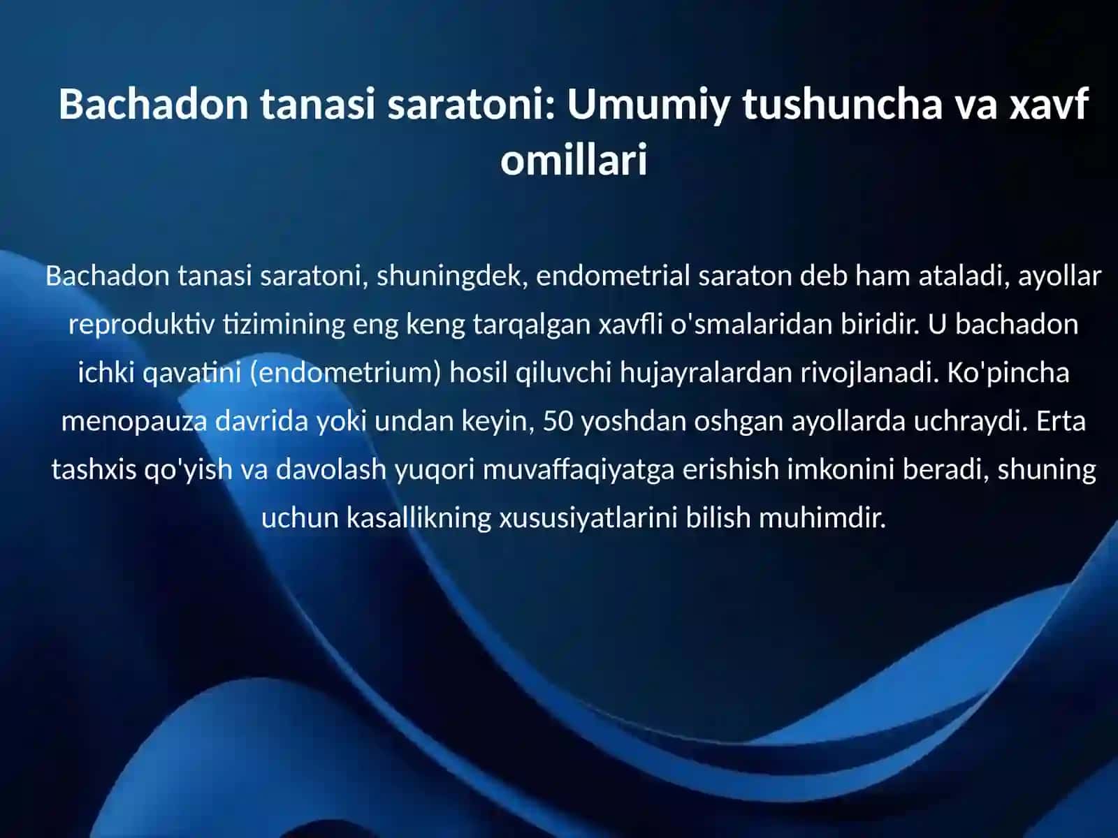 Bachadon tanasi saratoni: Umumiy tushuncha va xavf omillari 3