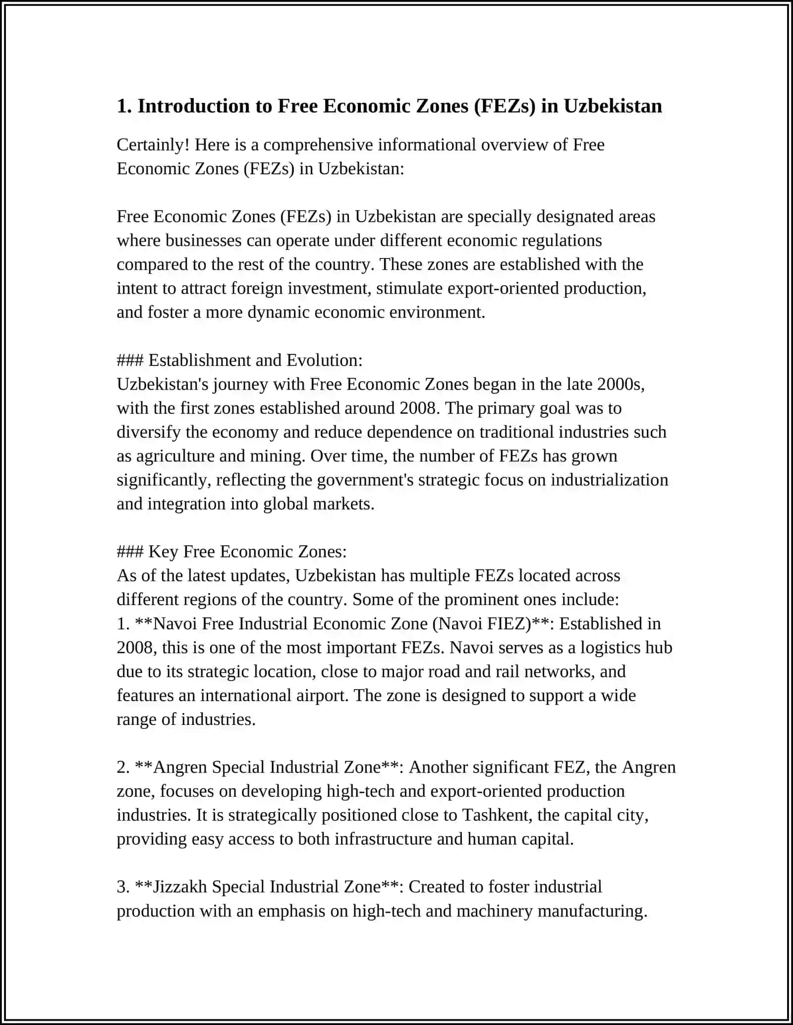 Introduction to Free Economic Zones (FEZs) in Uzbekistan 3