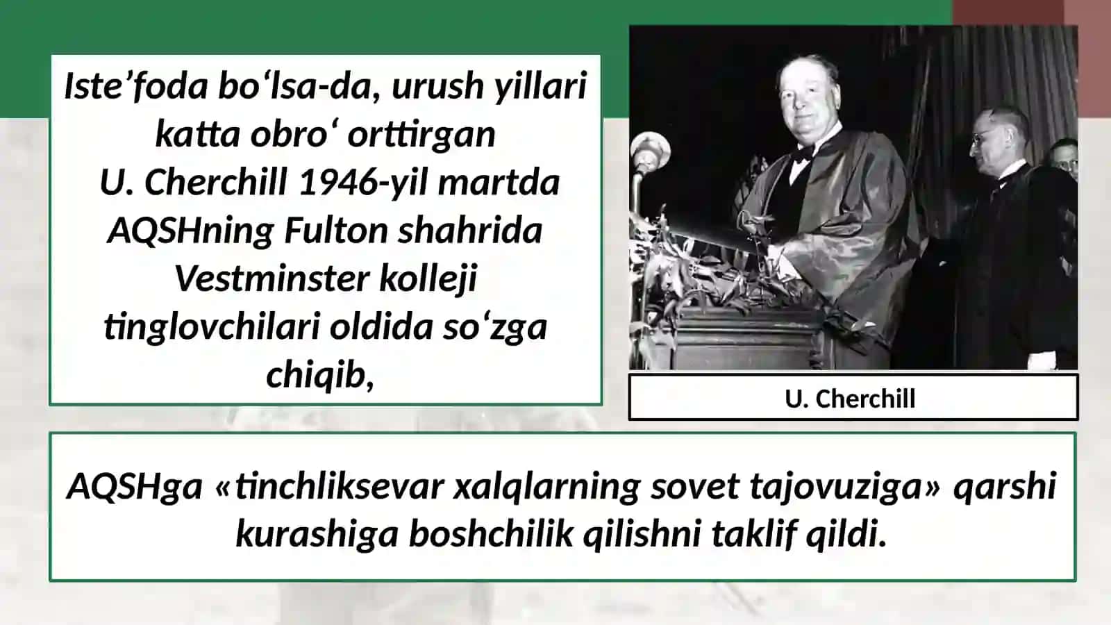 Ikkinchi   jahon urushi dan keyingi xalqaro munosabatlar: "sovuq urush"ning boshlanishi 3