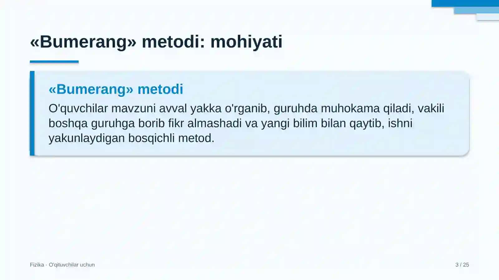 fizika darslarida bumerang metodidan foydalanish 6216 3