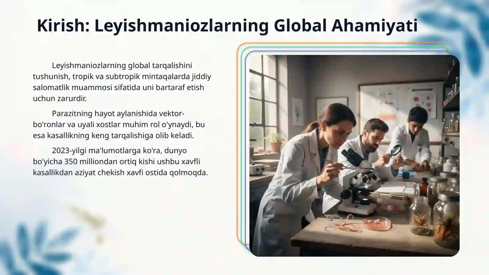 Leyishmaniyalar avlodi (teri va visseral leyishmaniozlarning ) avlodi 3