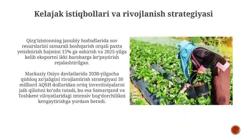 Markaziy Osiyo Davlatlari qishloq xöjaligi 3