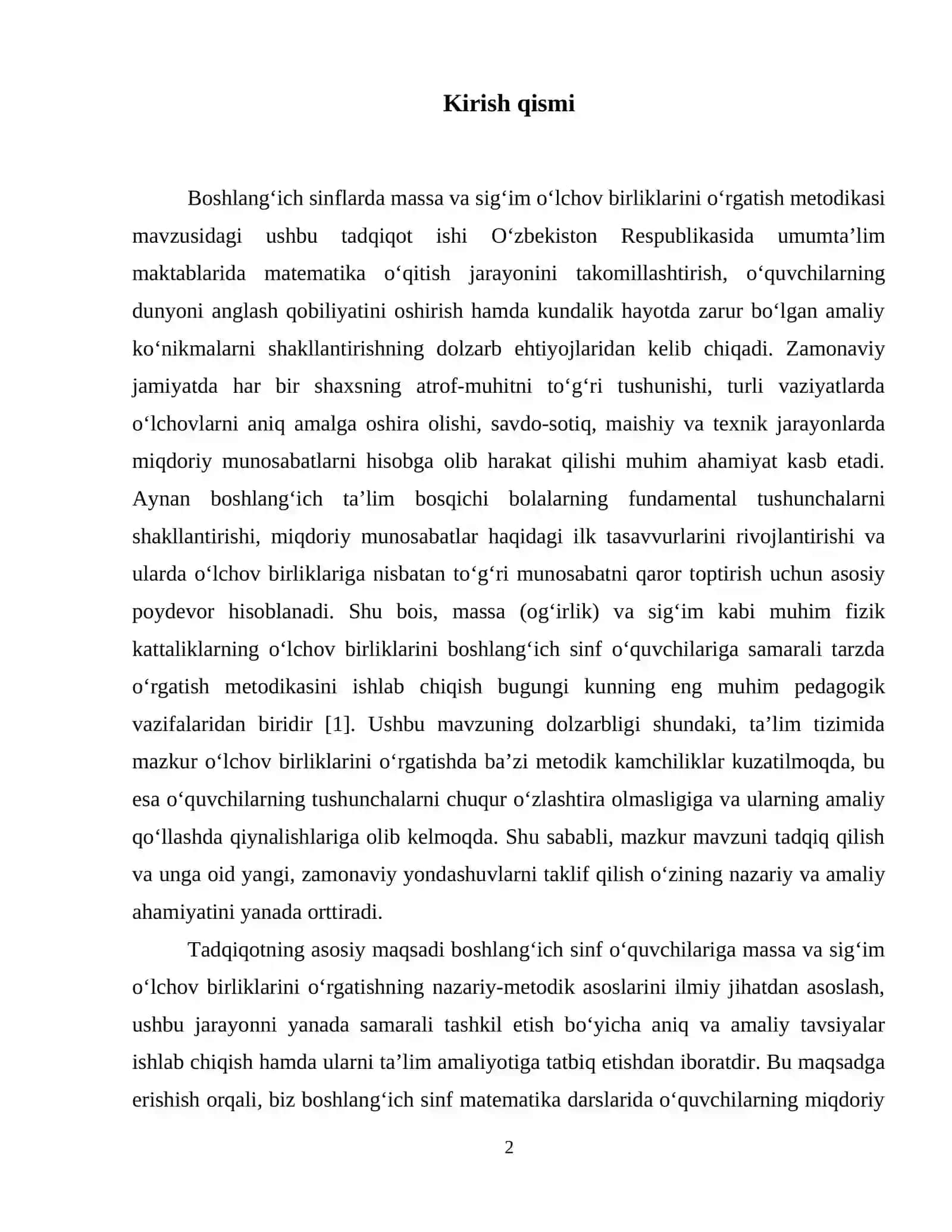 Boshlang‘ich sinflarda massa va sig‘im o‘lchov birliklarini o‘rgatish metodikasi. 3