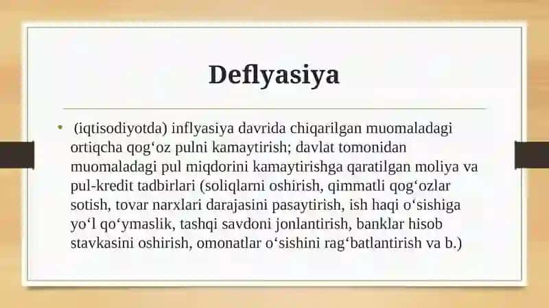Inflyatsiyava deflyatsiya 3