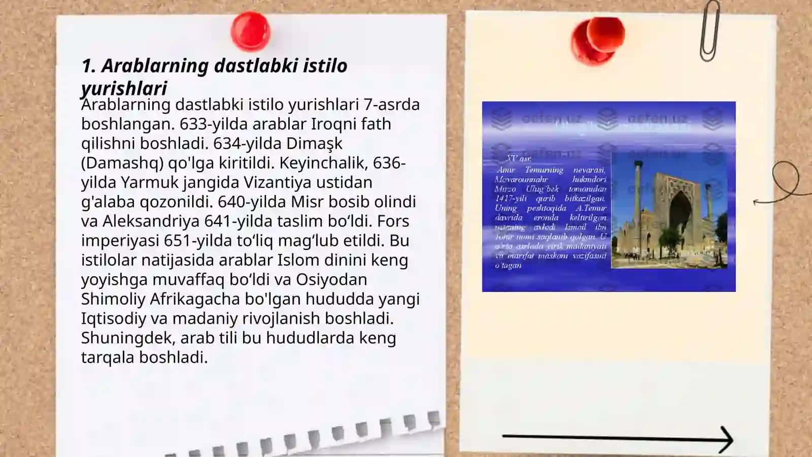 Arablarning O'rta osiyoning istilo qilishi 3