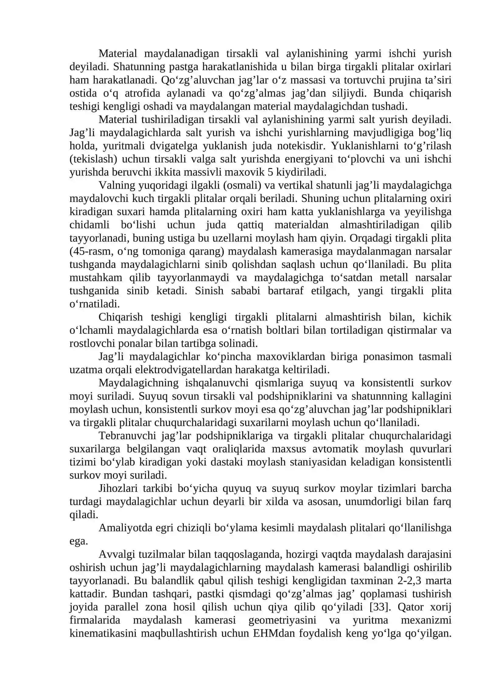 JAG‘LI MAYDALAAGICHLARNING TEXNOLOGIK TAVSIFLARI VA TUZILISHI 3