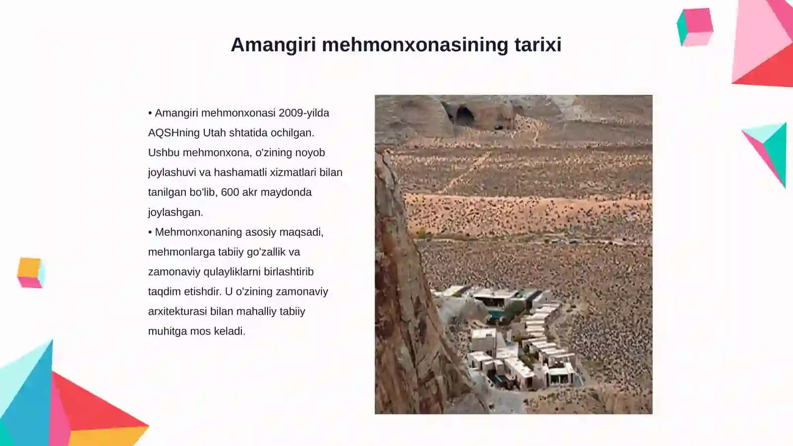 Amangiri (AQSH UTAH )mehmonxonasi haqida 3
