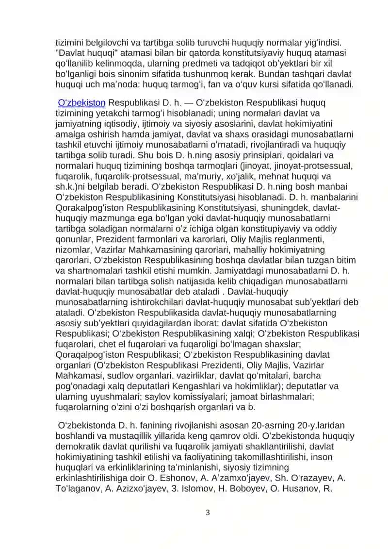 Davlat va Huquq Nazariyasi REFERAT 3