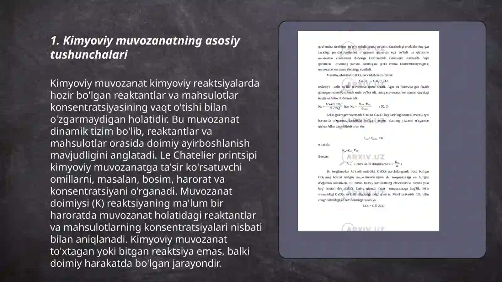 Kimyoviy va adsorbsion muvozanatlar. Kimyoviy muvozanat 3