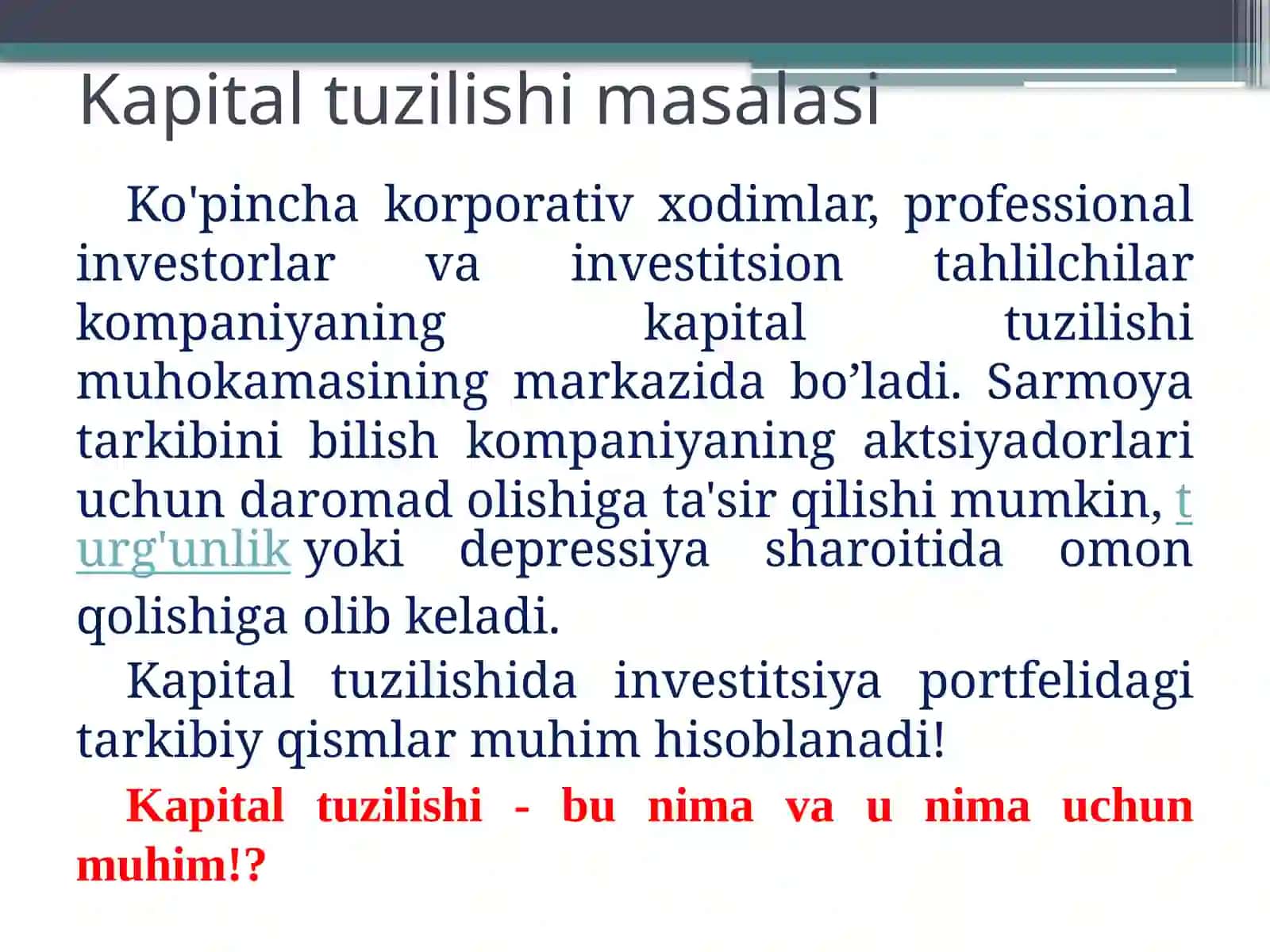 Kapital tarkibi va uni boshqarish 3