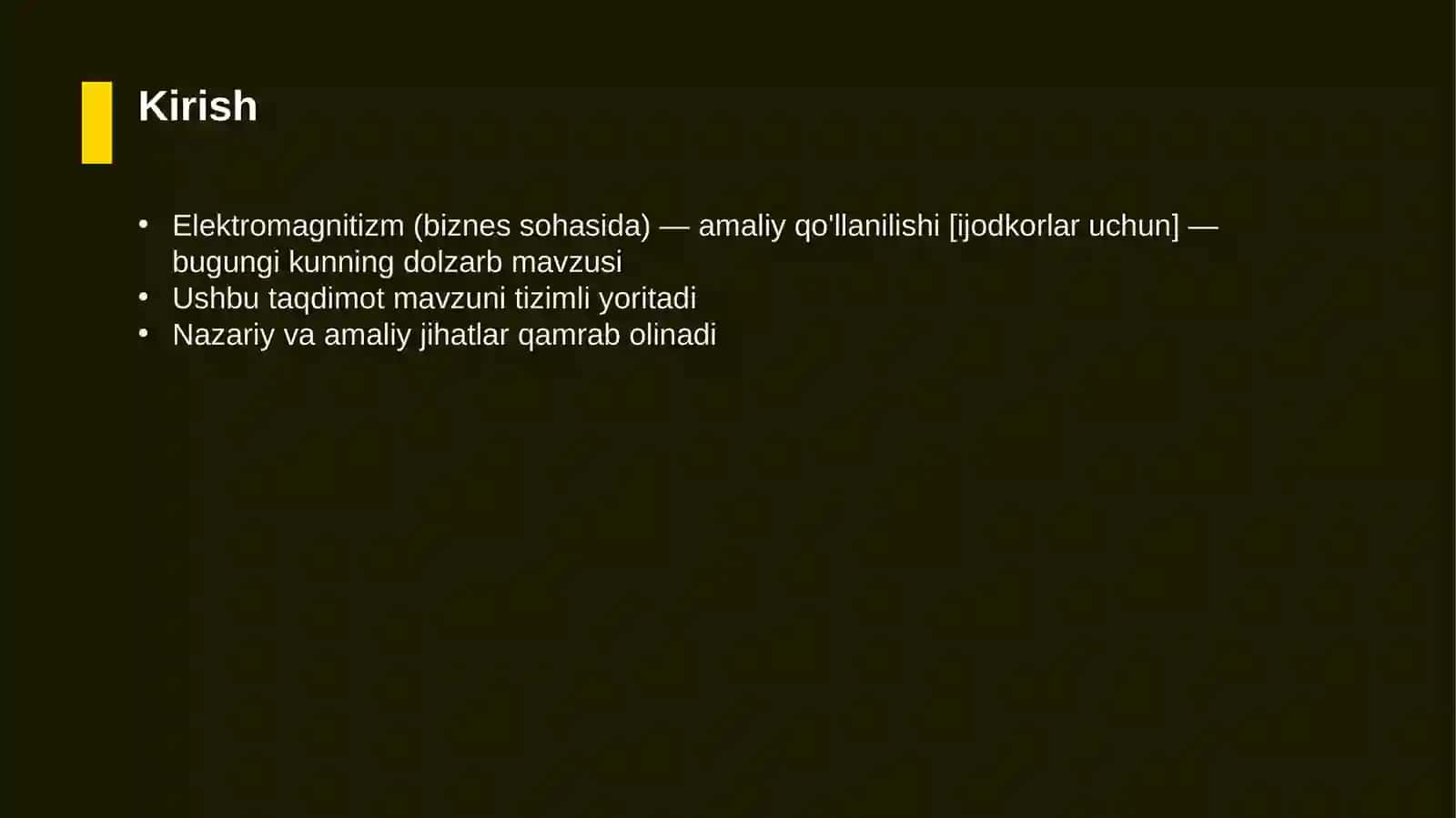 Elektromagnitizm (biznes sohasida) — amaliy qo'llanilishi [ijodkorlar uchun] 3
