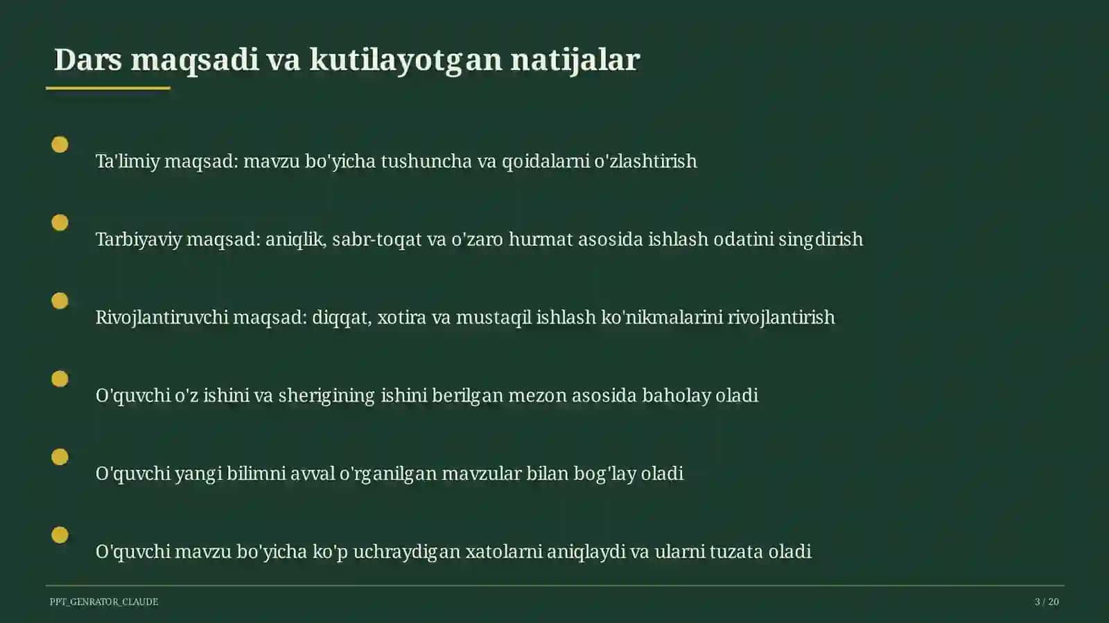 Yangi Milliy o'quv dasturi: asosiy o'zgarishlar 3