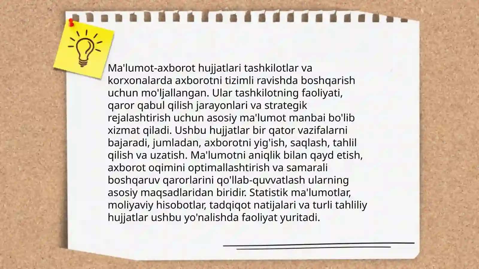 Ma'lumot-axborot hujjatlari turlari va tayyorlanishida qo'yiladigan talablar 3
