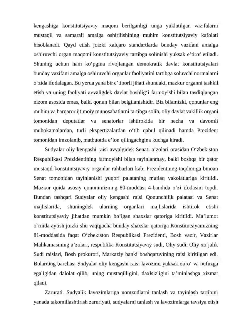 SUDYALAR OLIY KENGASHI VA SUDYALARNING OLIY MALAKA HAYATINING ASOSIY VAZIFALARI 3