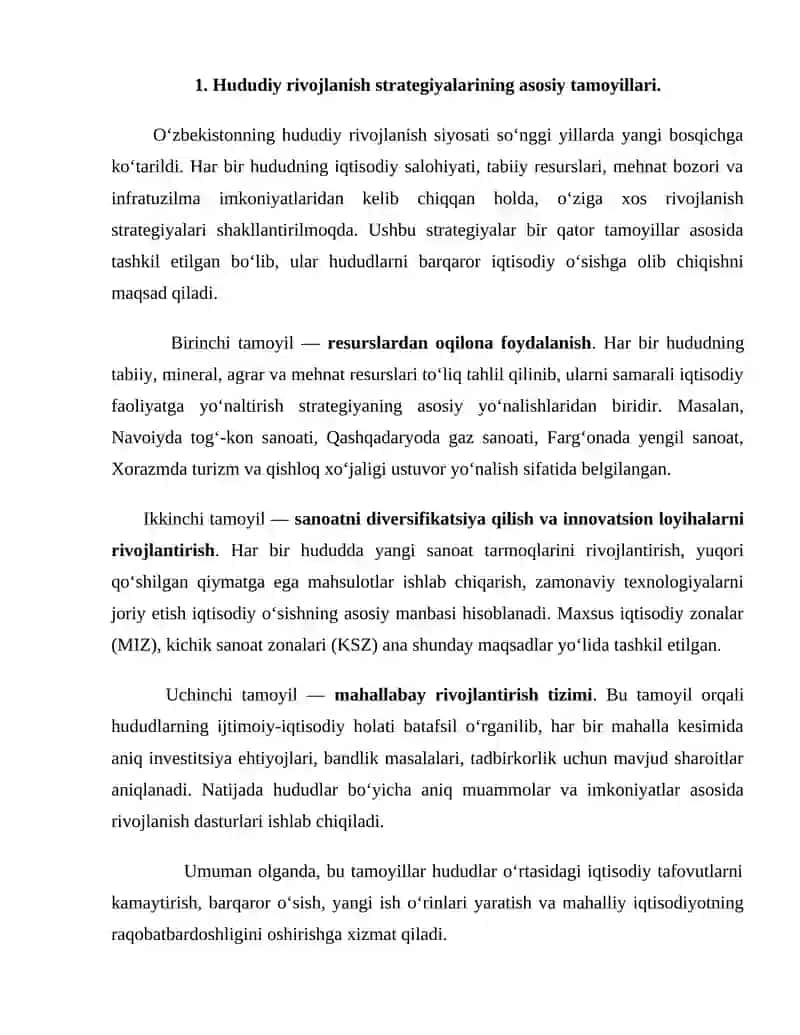 Hududiy rivojlanish strategiyalari: Har bir hududdagi investitsiya loyihalari 3