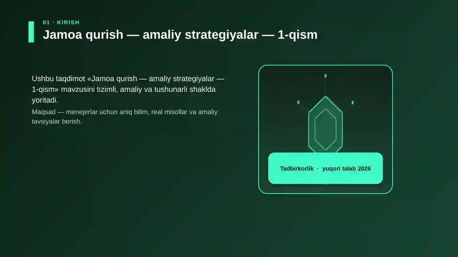 Jamoa qurish — amaliy strategiyalar — 1-qism 3