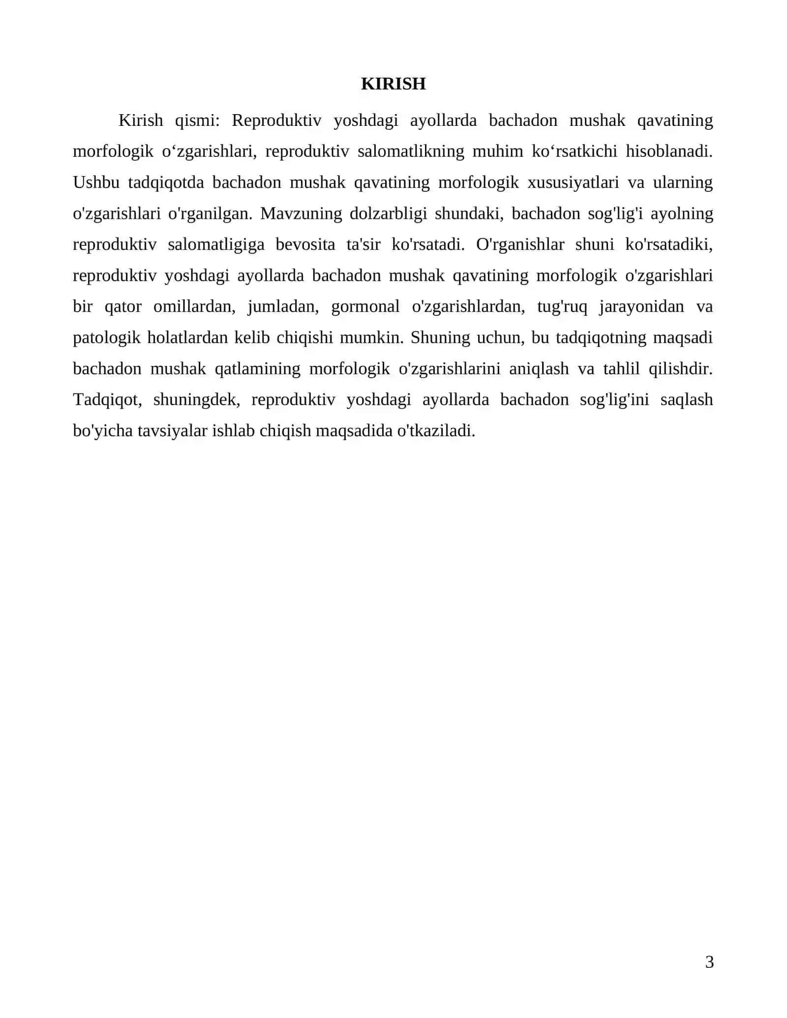 Reproduktiv yoshdagi ayollarning bachadon mushak qavatining morfologik oʻzgarishlari 3