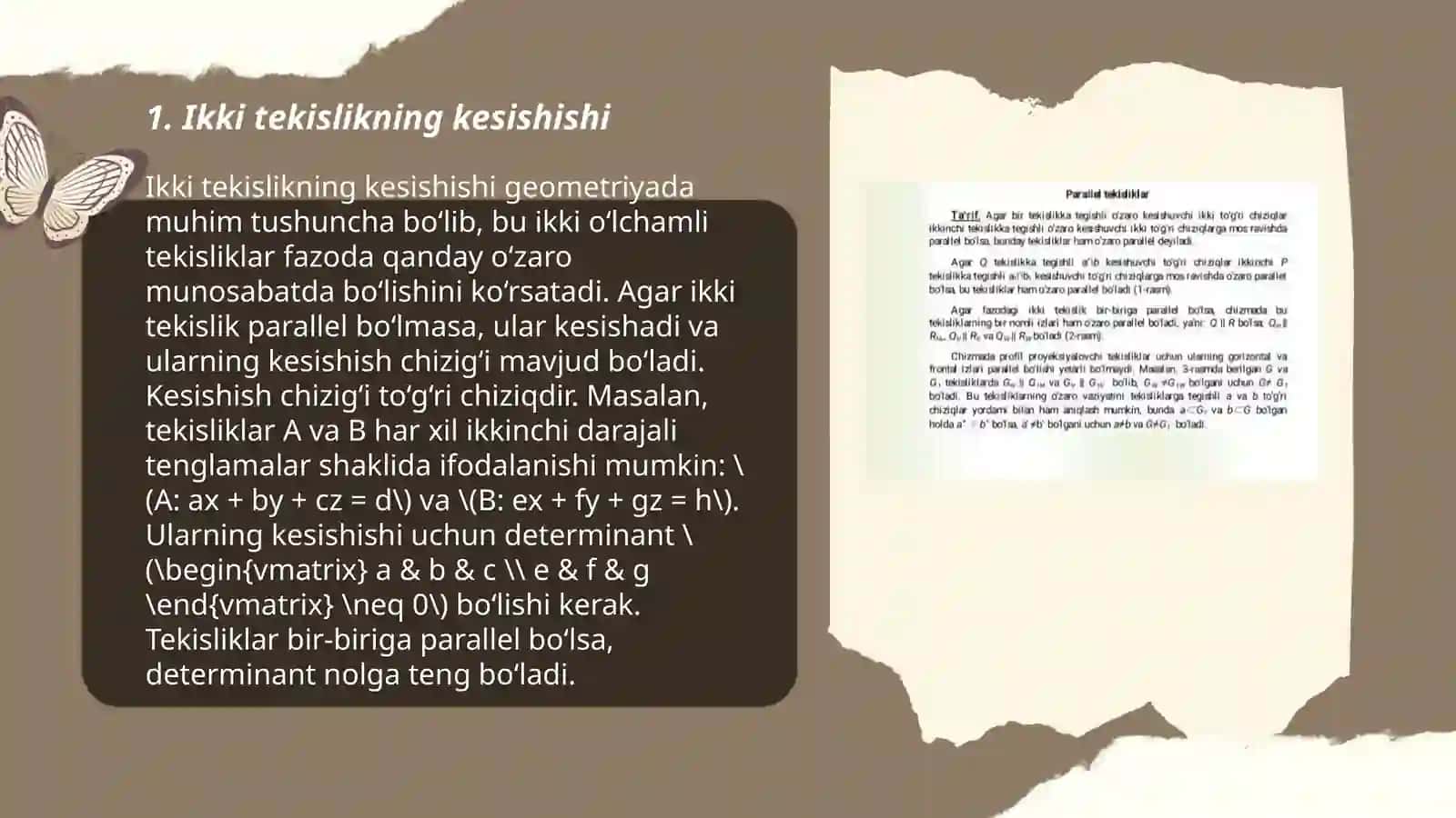Ikki tekislikning o’zaro holati 3