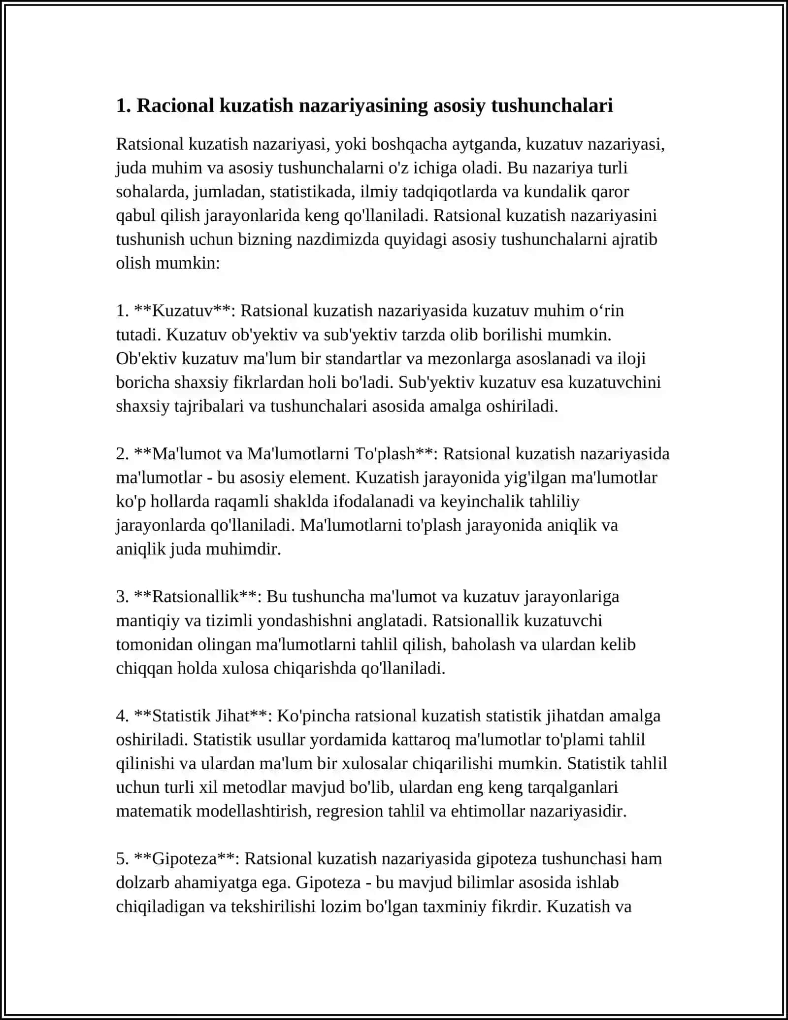 Ratsional Kuzatish Nazariyasi 3
