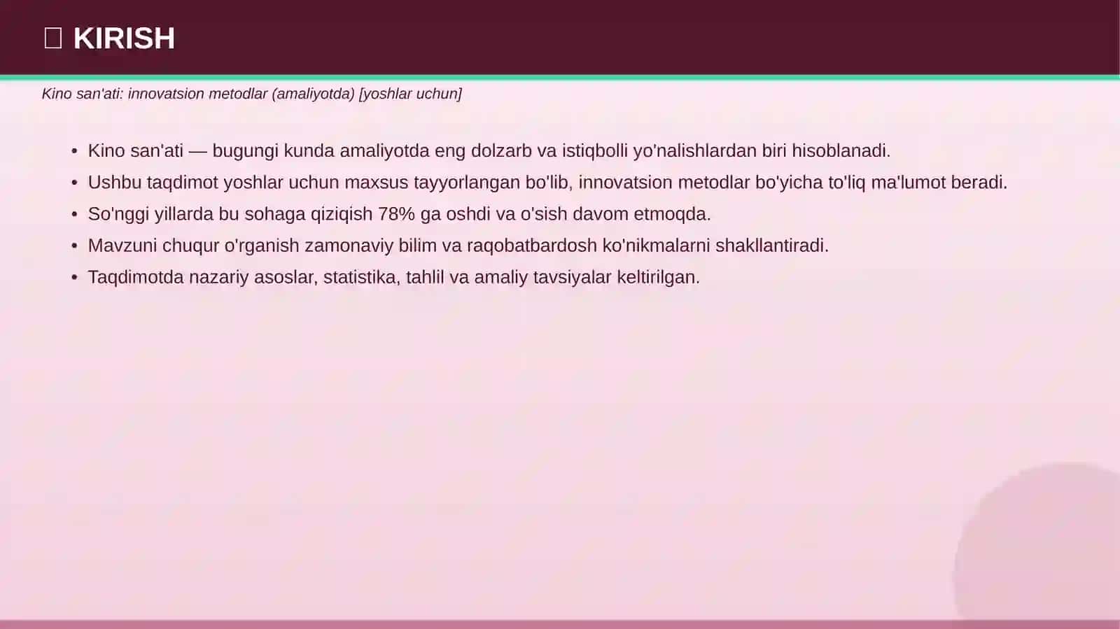 Kino san'ati: innovatsion metodlar (amaliyotda) [yoshlar uchun] 3