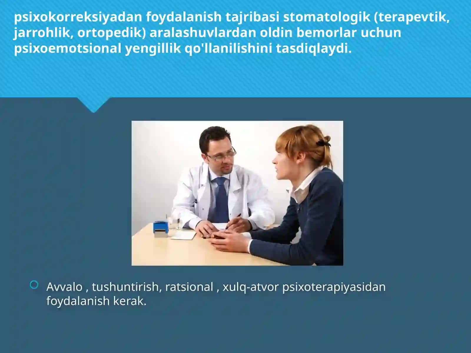 Umumsomatik kasalliklari bo’lgan bemorlarni ortopedik davolashga maxsus va psixologik tayyorlash. 3