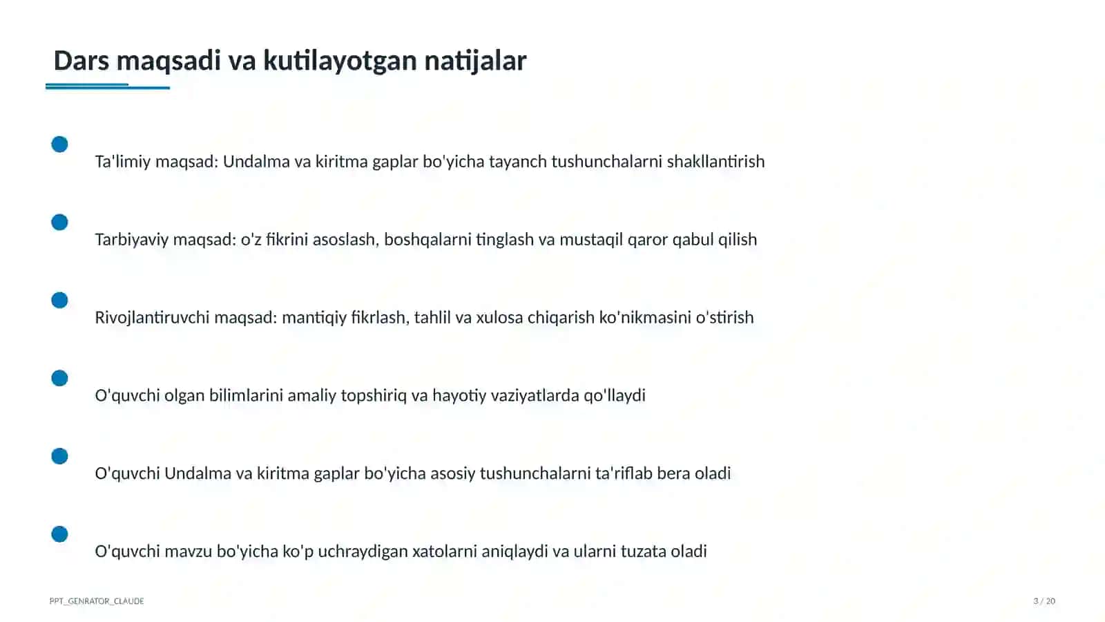 Undalma va kiritma gaplar (8-sinf) 3