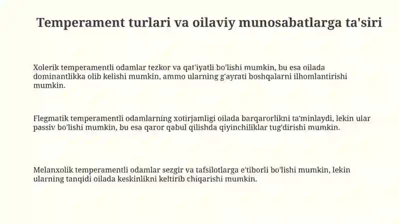 Temperament turlari va oilaviy munosabatlarga ta'siri 3