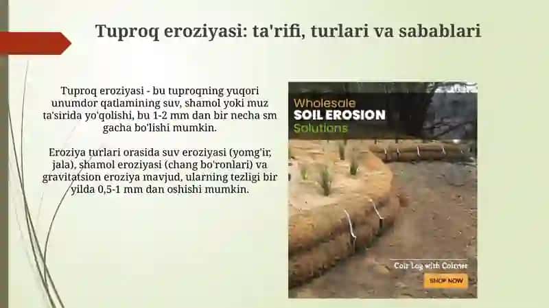 Tuproq eroziyasi va uning oldini olish choralari 3