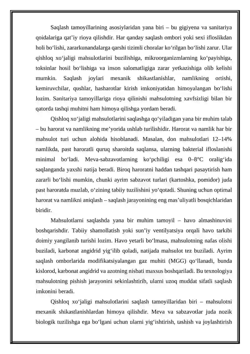 MT1 – Qishloq xo‘jaligi mahsulotlarini saqlash usullari 3