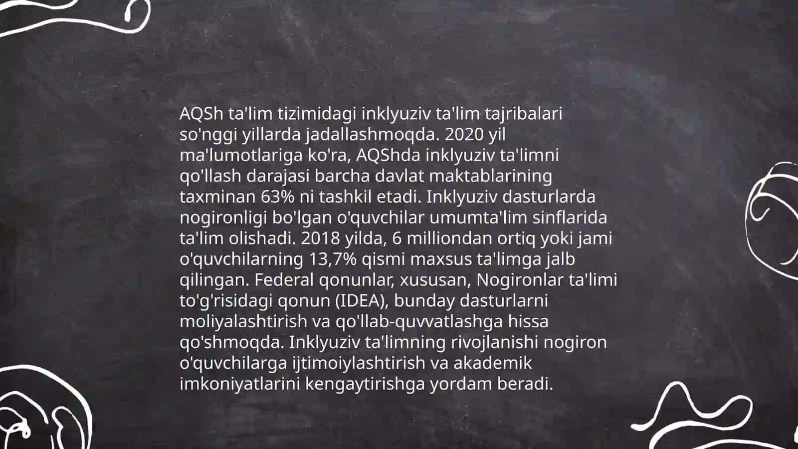 AQSh ta'lim tizimida inklyuziv ta'lim tajribalari 3