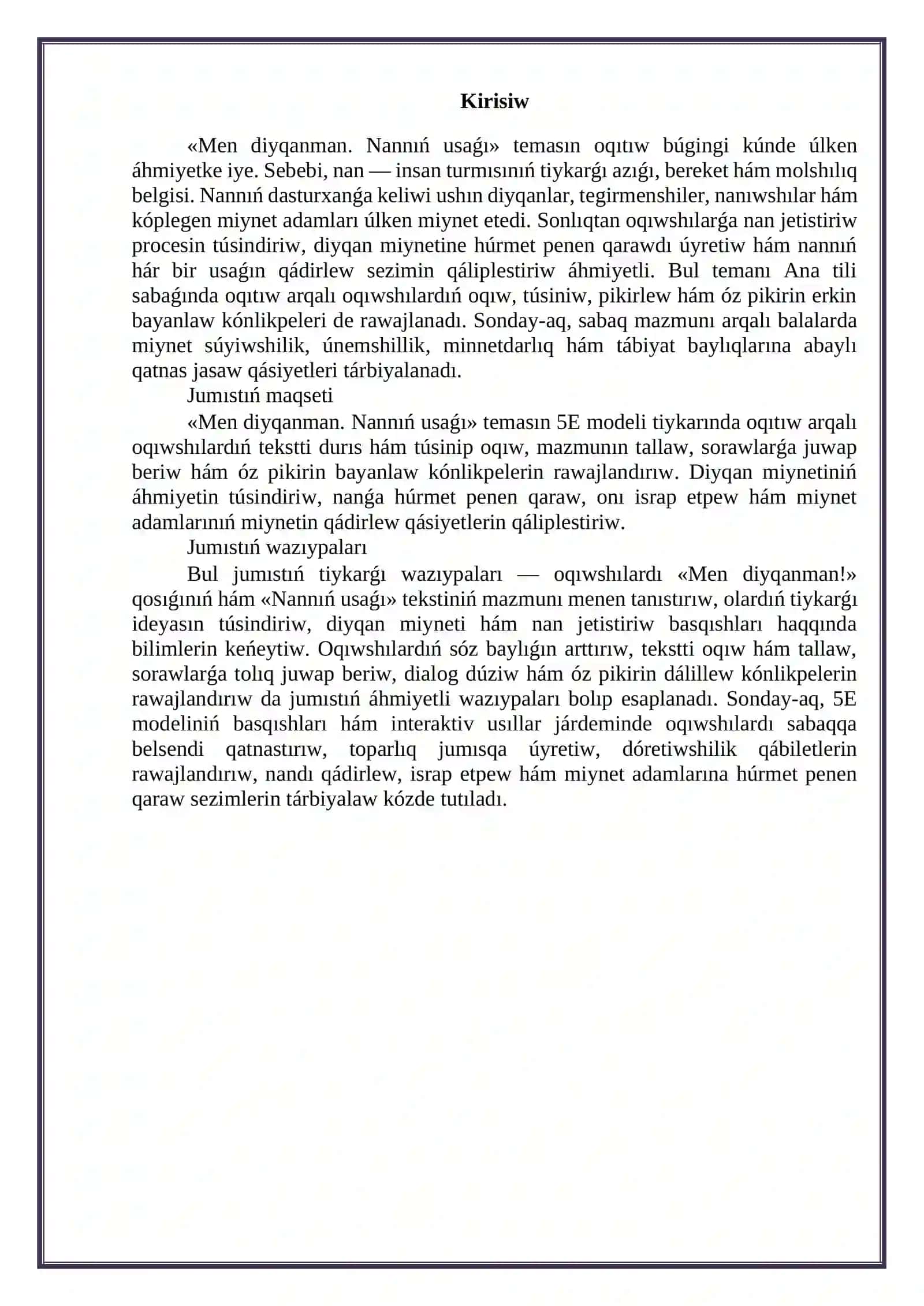4-klass “Men diyqanman. Nannıń usaǵı” 3