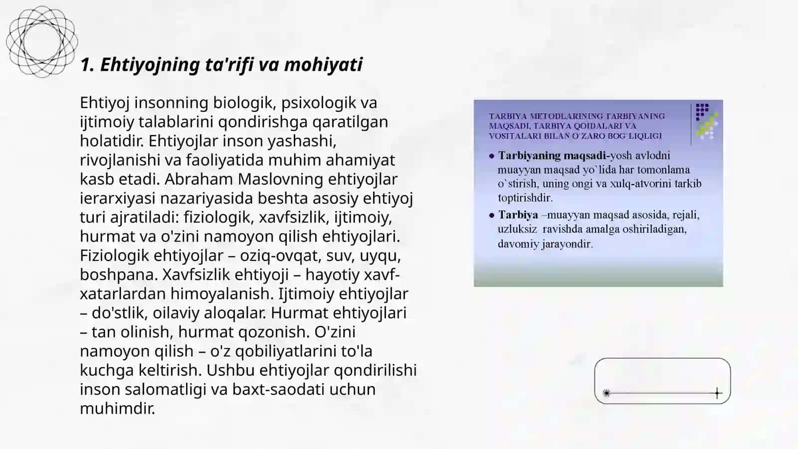 Psixologiya fanidan. Ehtiyoj va uning turlari 3